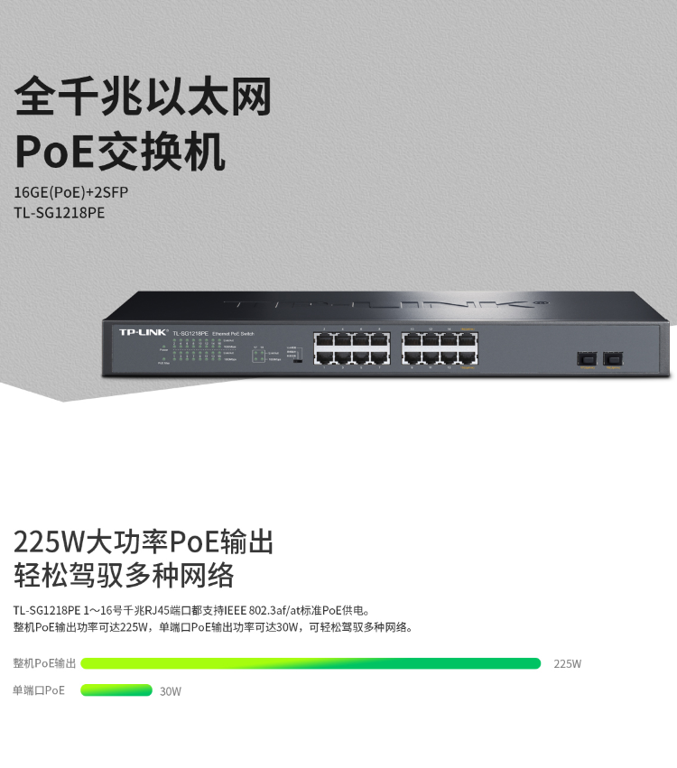 TP-LINK 全千兆18口Web網(wǎng)管交換機