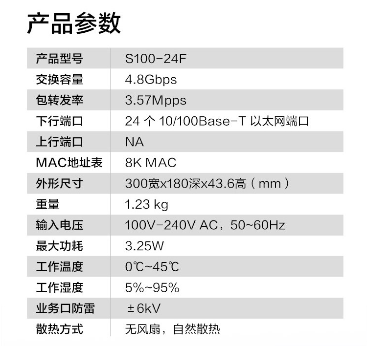 華為S100-24F 24口企業(yè)級(jí)百兆交換機(jī)