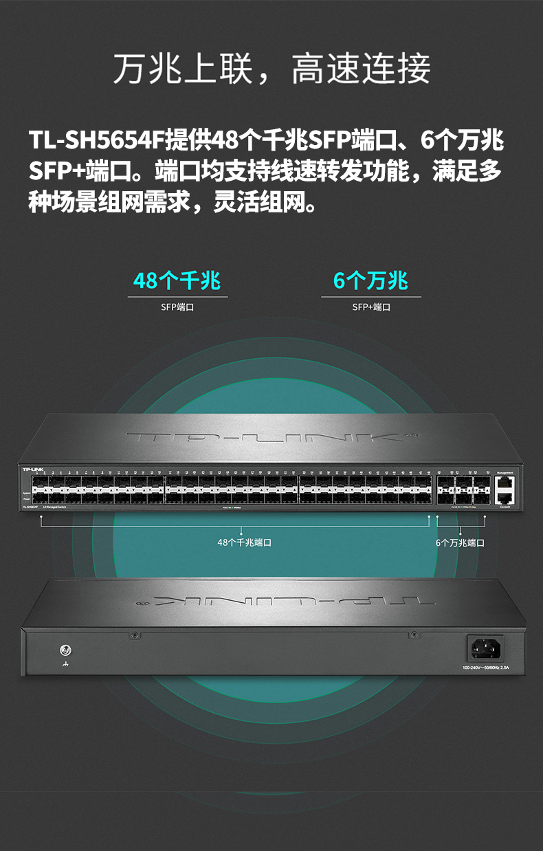 TP-LINK TL-SH5654F萬(wàn)兆上聯(lián)交換機(jī)