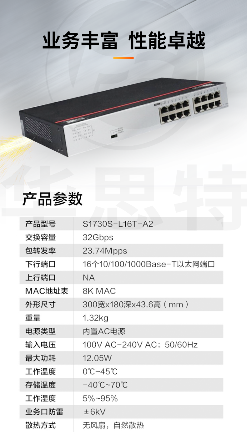 華為數(shù)通智選 S1730S-L16T-A2 16口千兆企業(yè)級交換機(jī)