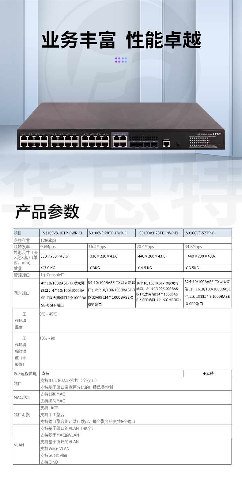 H3C交換機(jī) S3100V3-28TP-PWR-EI-AC